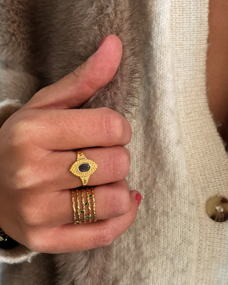 Anillo ajustable multi franjas green - Image 2
