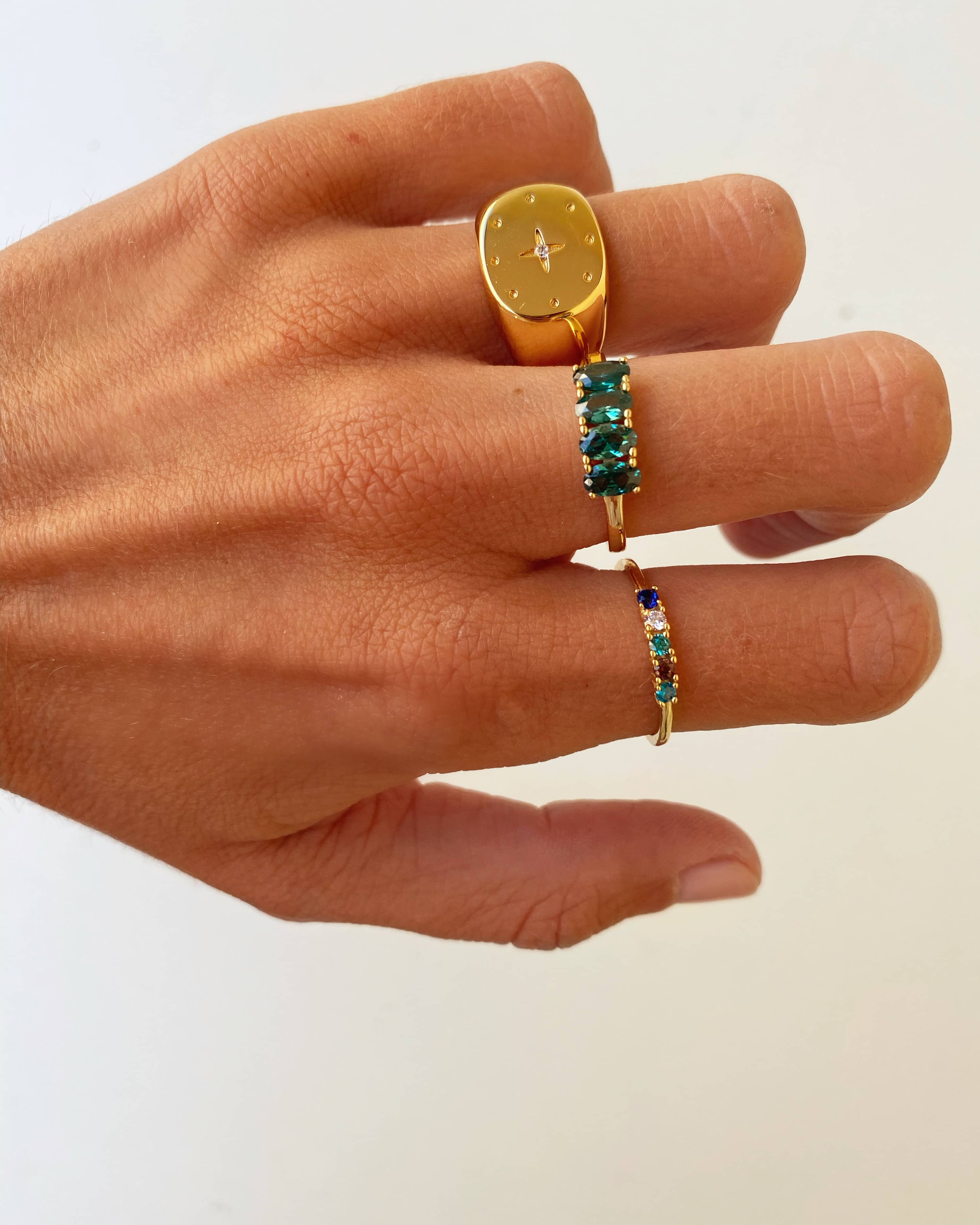 Anillo circonita multicolor silver - Image 2