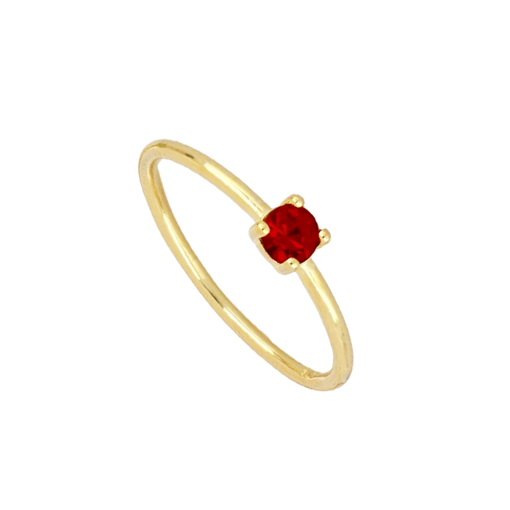 Anillo circonita roja