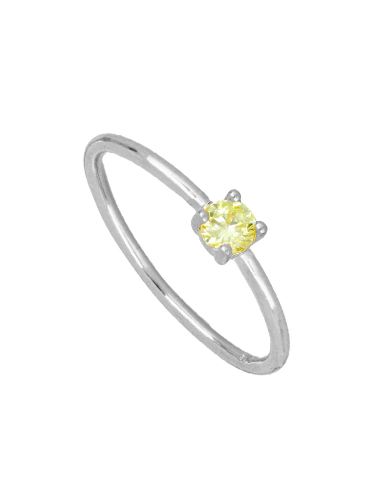 Anillo Circonita verde manzana Silver