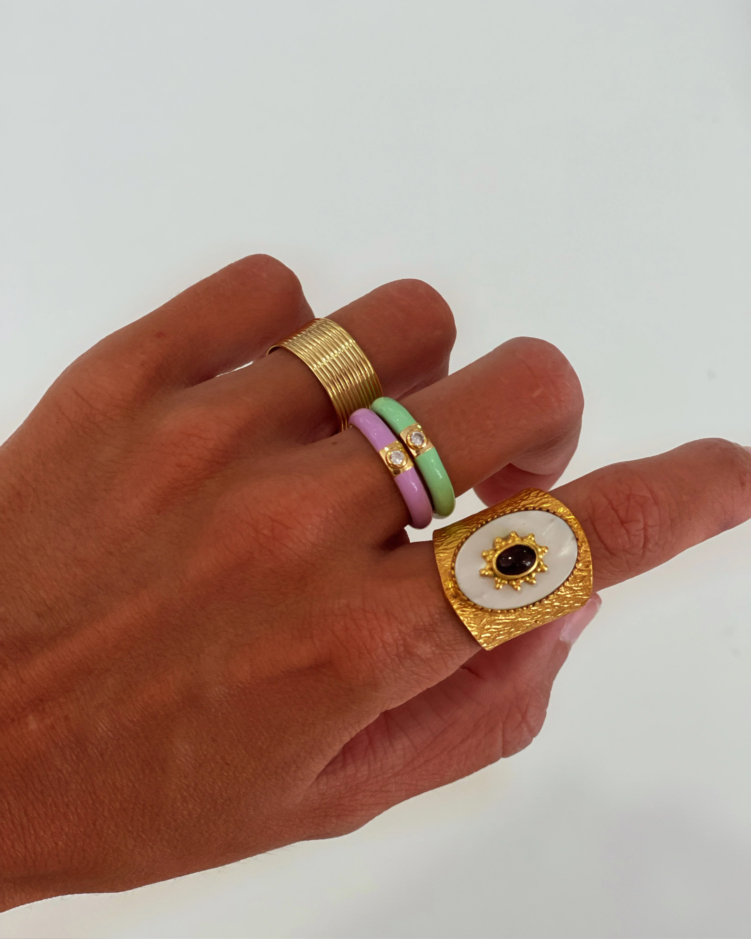 Anillo Enamel Verde mint - Image 2