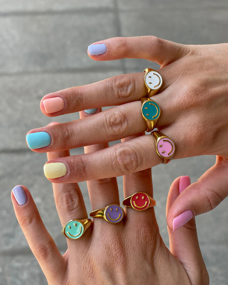 Anillo Happy Face rosa - Image 2