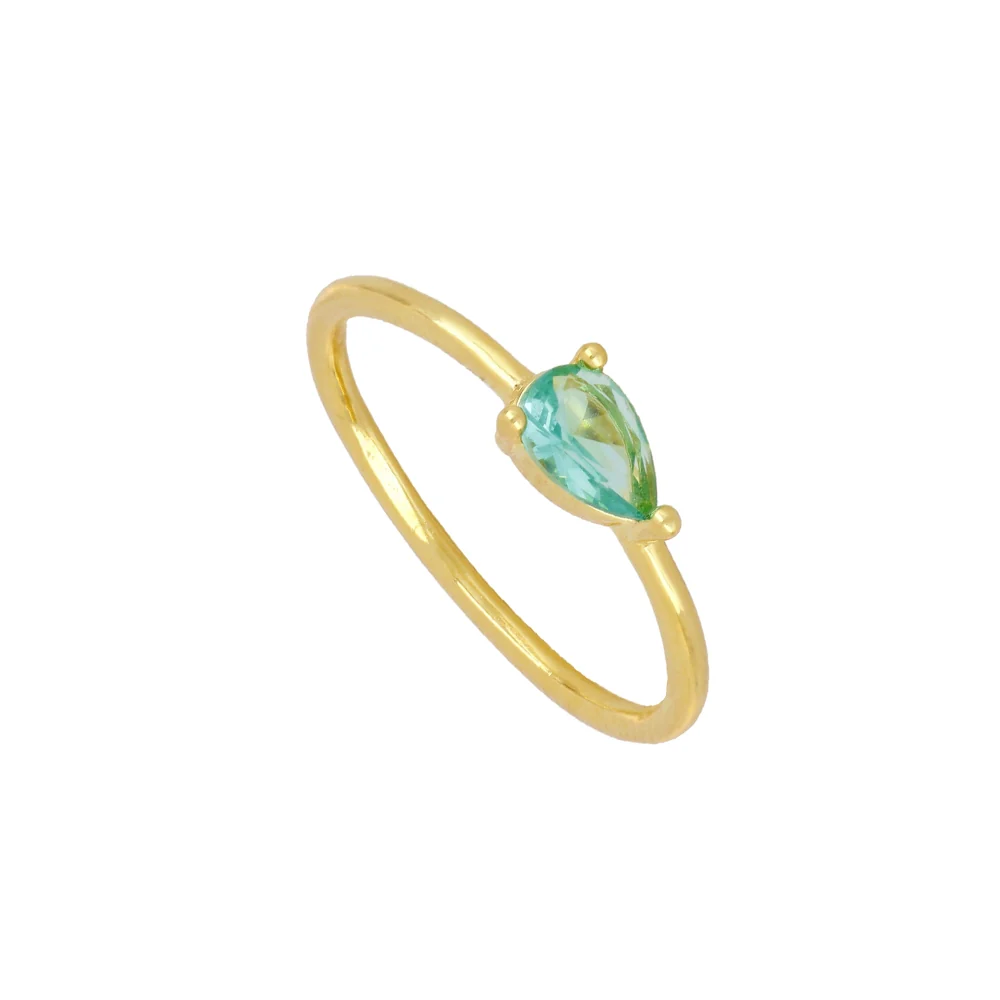 Anillo solitario verde turmalina