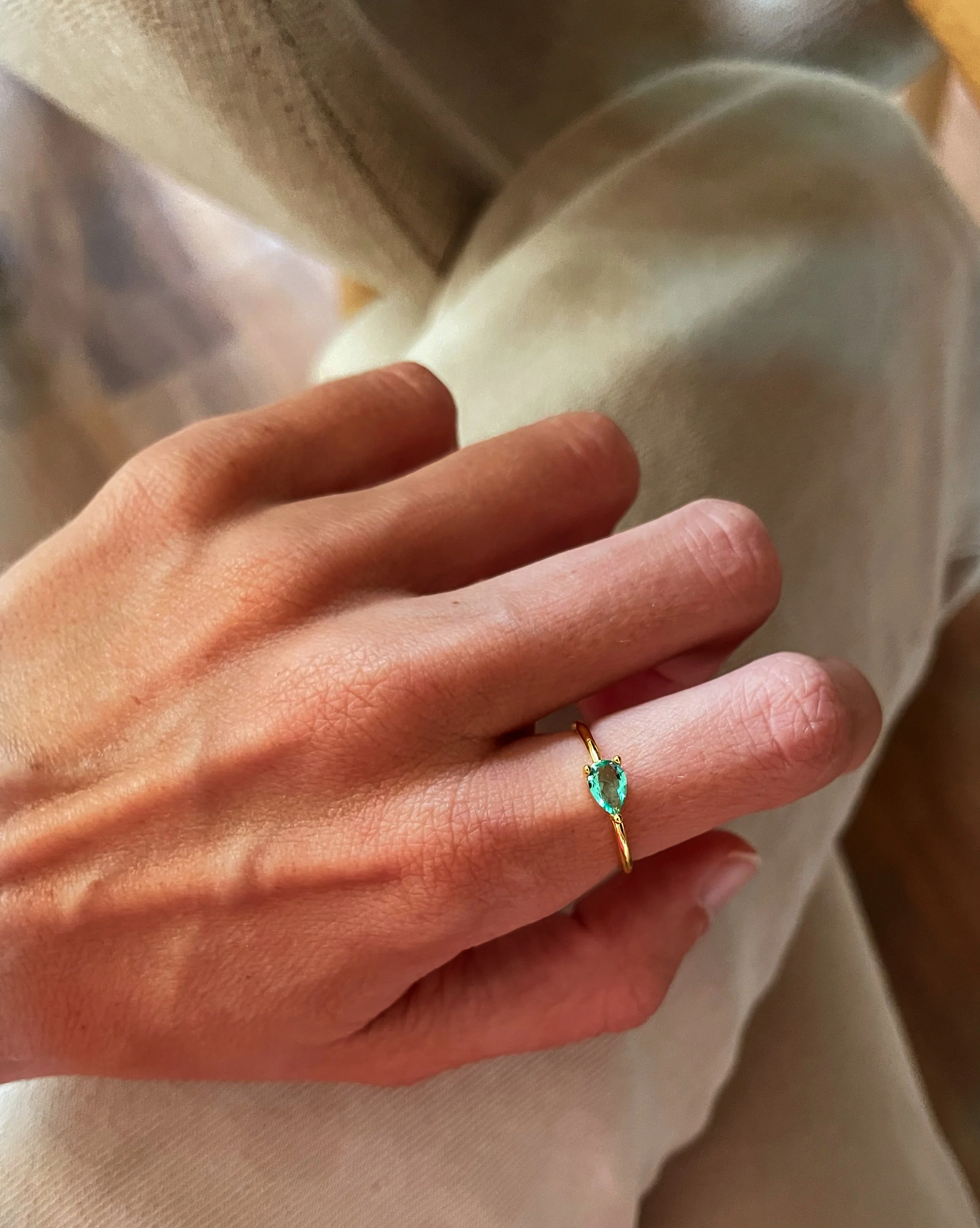 Anillo solitario verde turmalina - Image 3