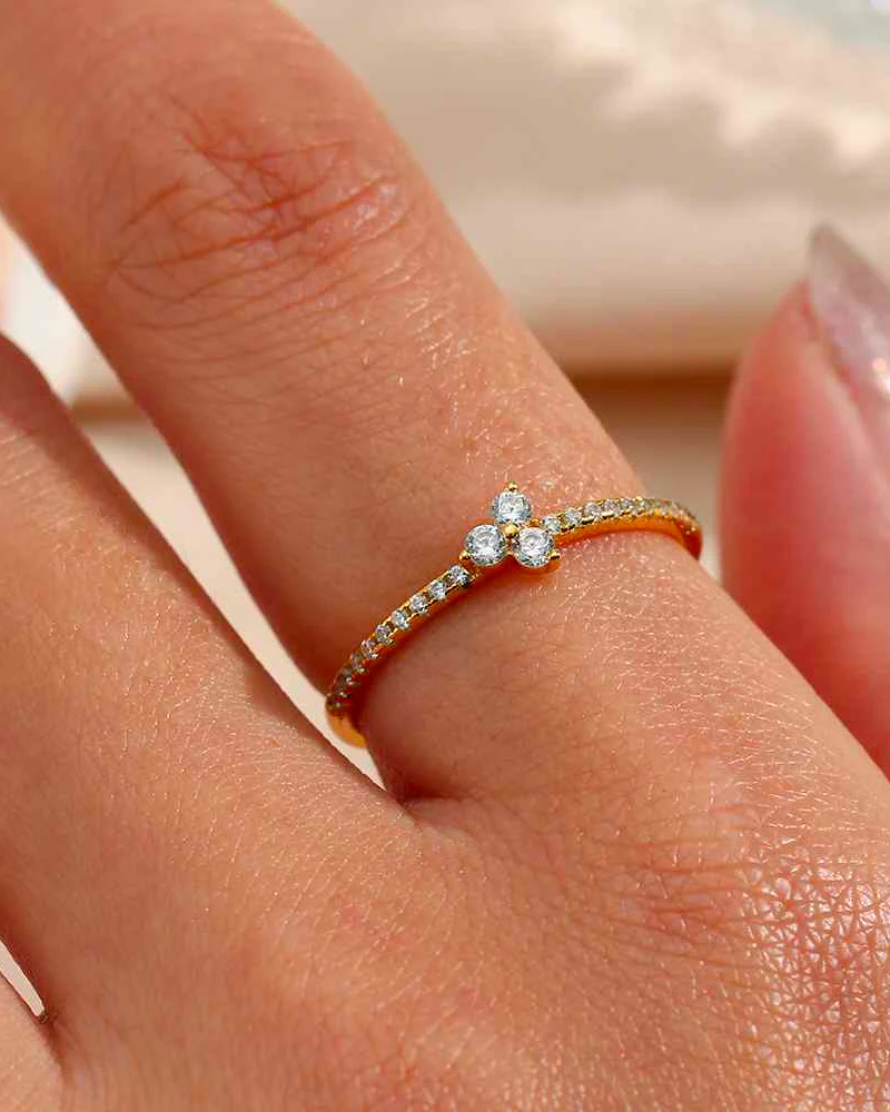 Anillo trébol shine white - Image 3