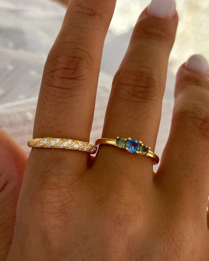 Anillo Trenzado circonitas - Image 2