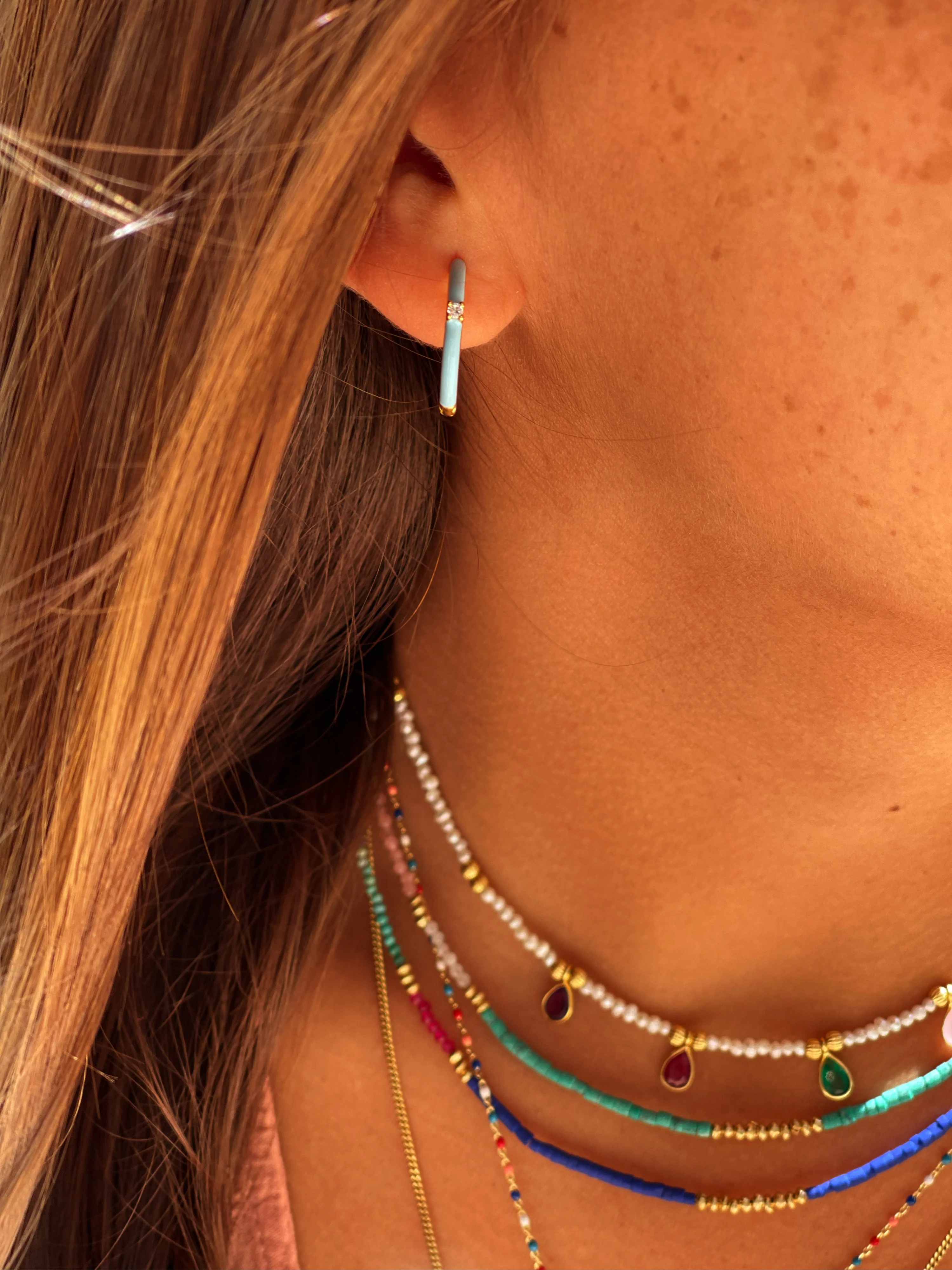 Aros big hoops enamel pink - Image 2