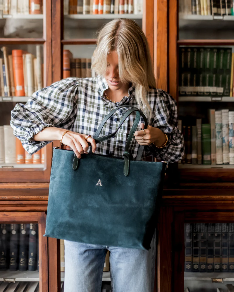 Bolso Shopping Bag ante verde botella - Image 7