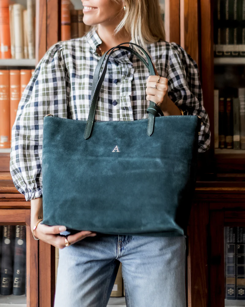 Bolso Shopping Bag ante verde botella - Image 8