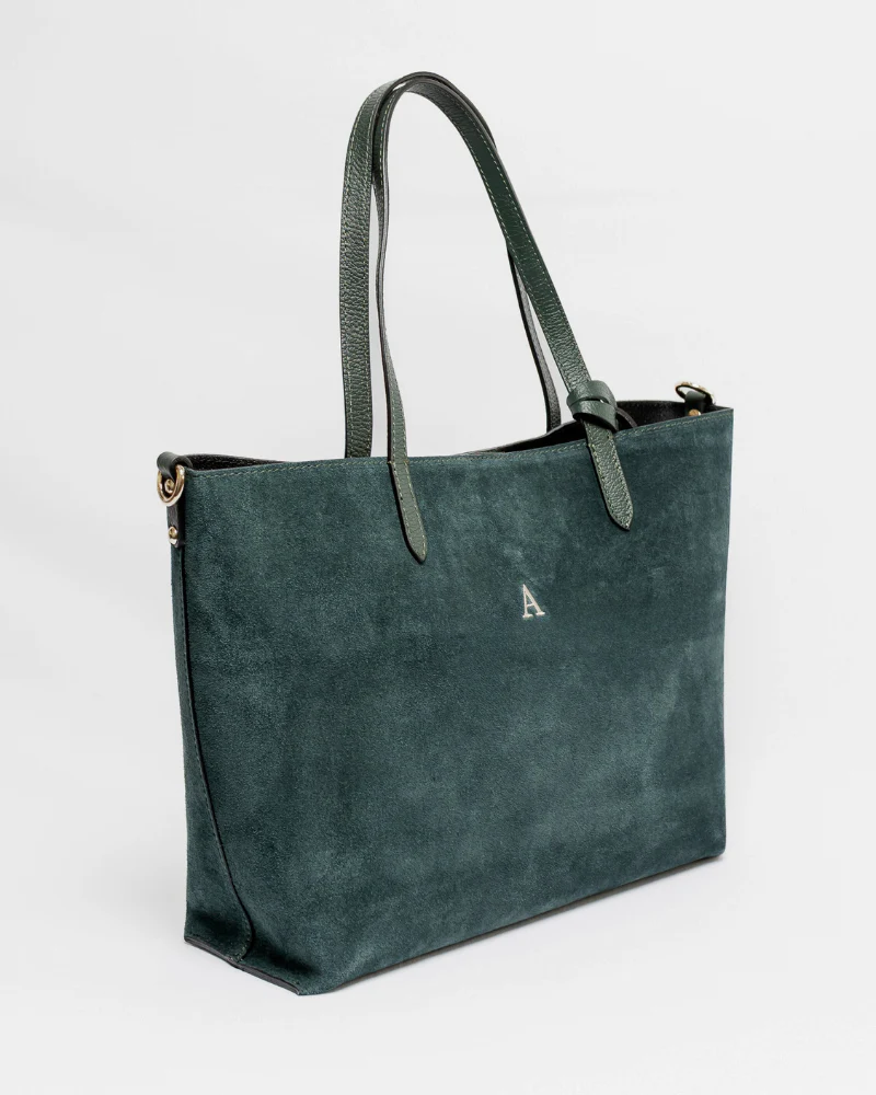 Bolso Shopping Bag ante verde botella - Image 9
