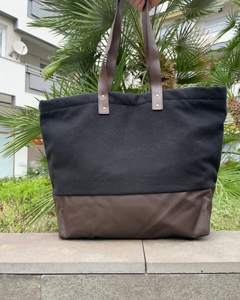 Bolso Shopping Bag Lana Negro