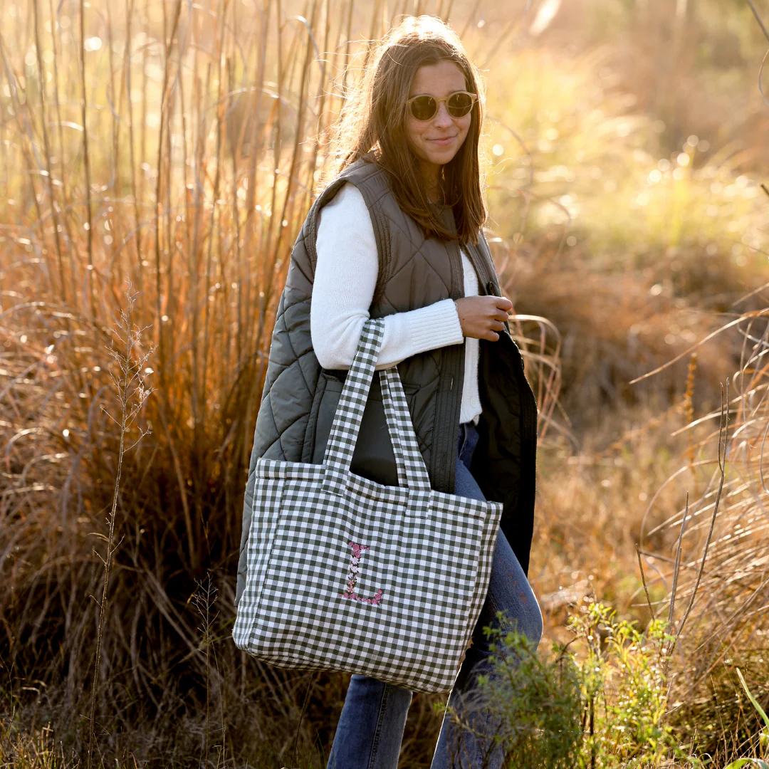 Bolso Vichy Kaki Flowers - Image 4