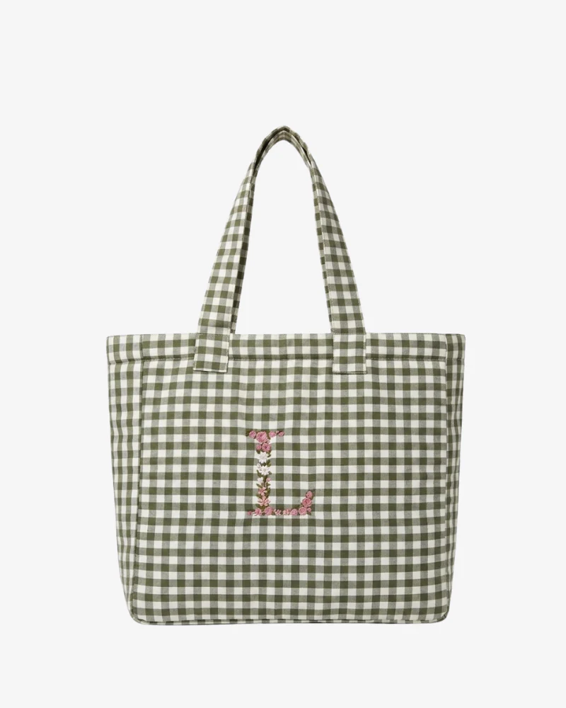 Bolso Vichy Kaki Flowers - Image 5
