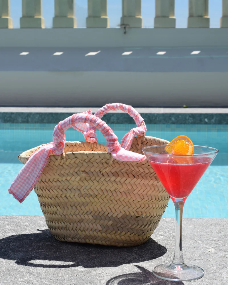 Capazo mini Vichy rosa - Image 3
