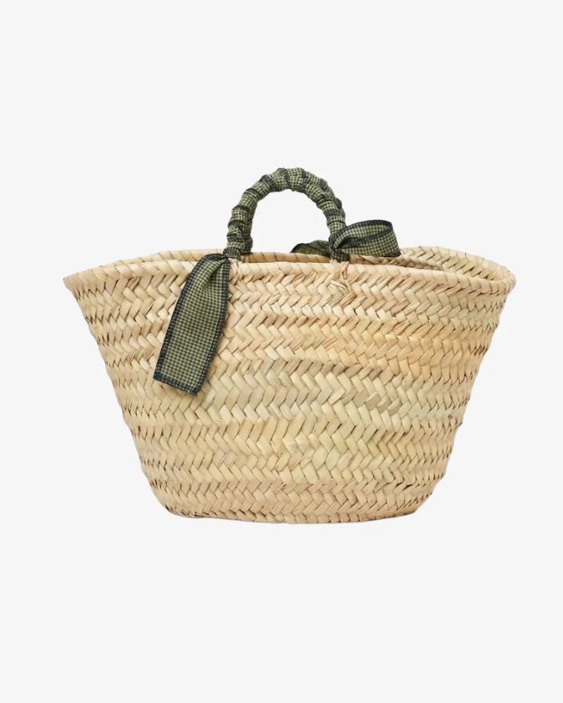 Capazo mini Vichy verde - Image 2