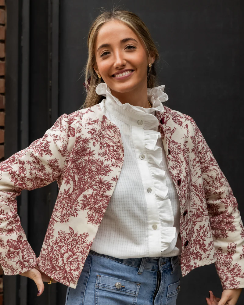 Chaqueta Toile de Jouy Granate - Image 6