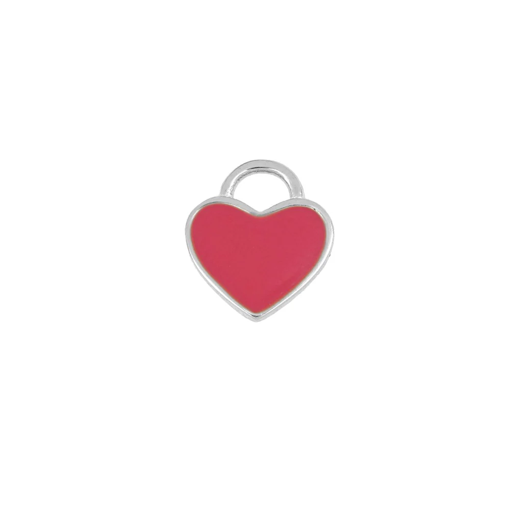 Charm corazón enamel fucsia - Image 2