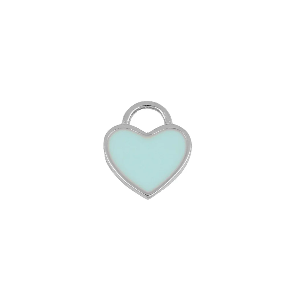 Charm corazón enamel turquesa - Image 2