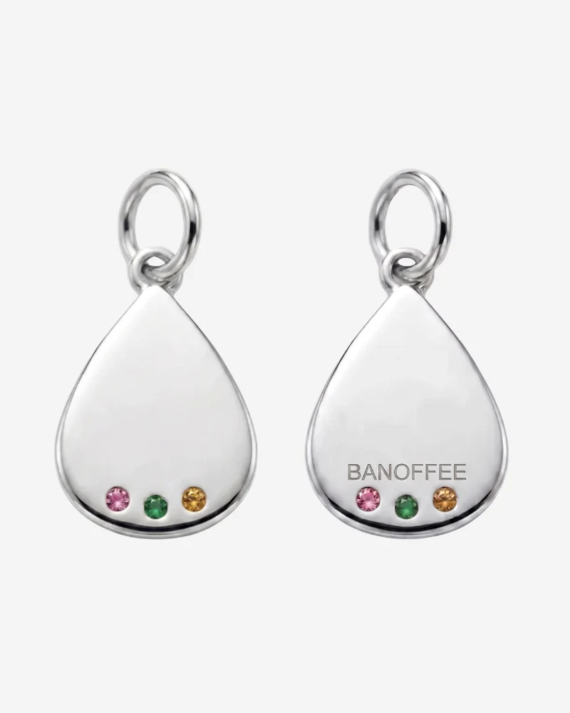 Charm gota personalizable tres circonitas Silver - Image 2