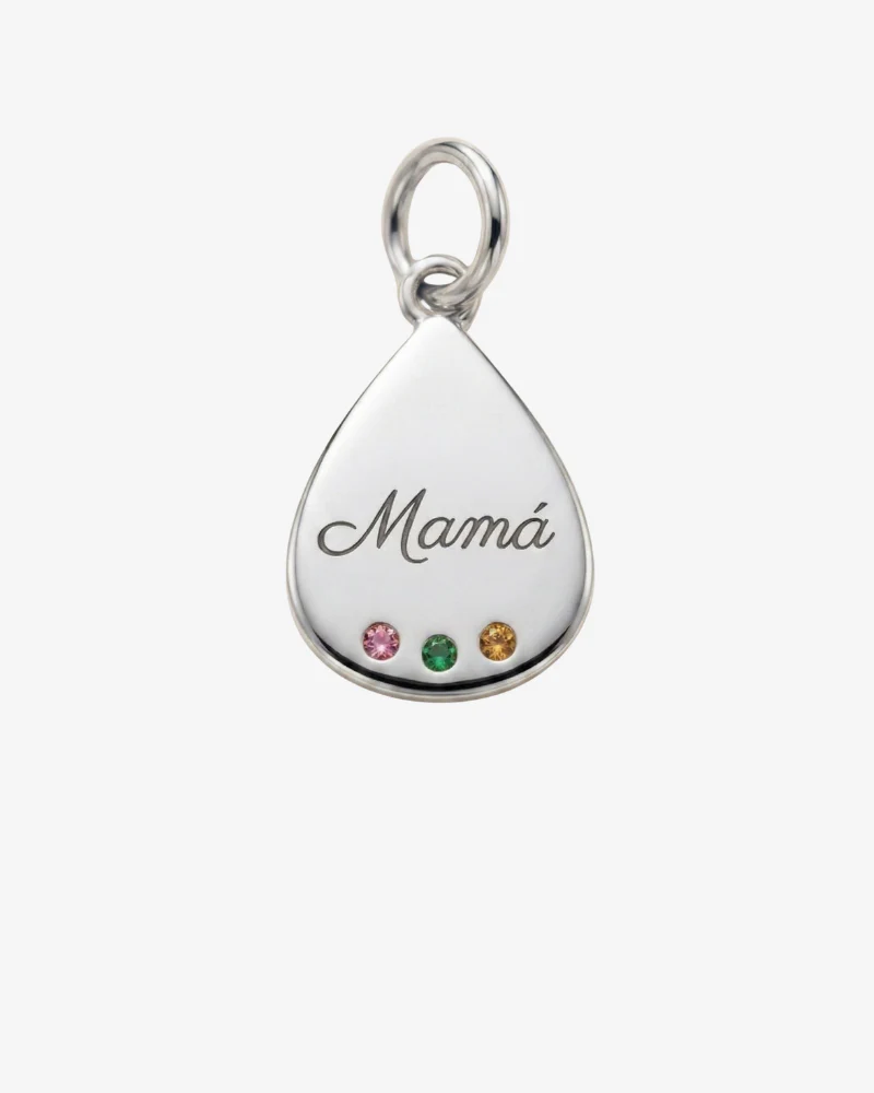Charm gota personalizable tres circonitas Silver - Image 3