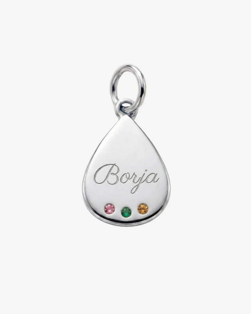 Charm gota personalizable tres circonitas Silver - Image 4