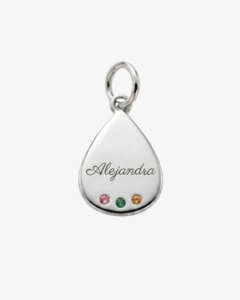 Charm gota personalizable tres circonitas Silver - Image 7