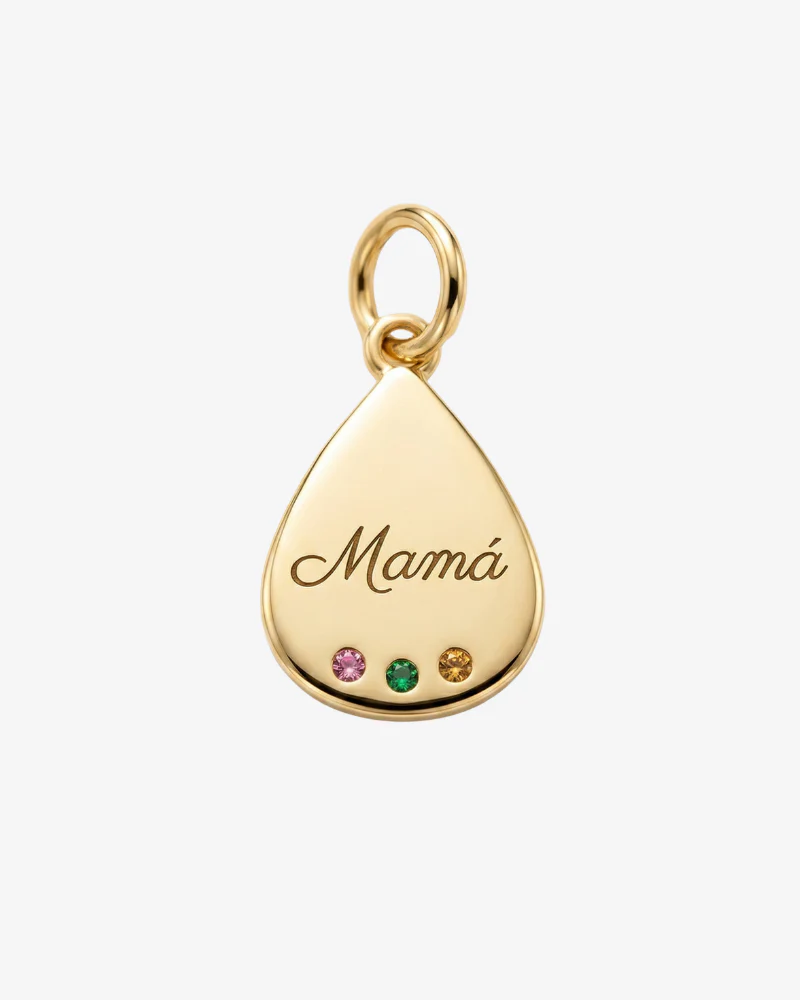Charm gota personalizable tres circonitas - Image 3