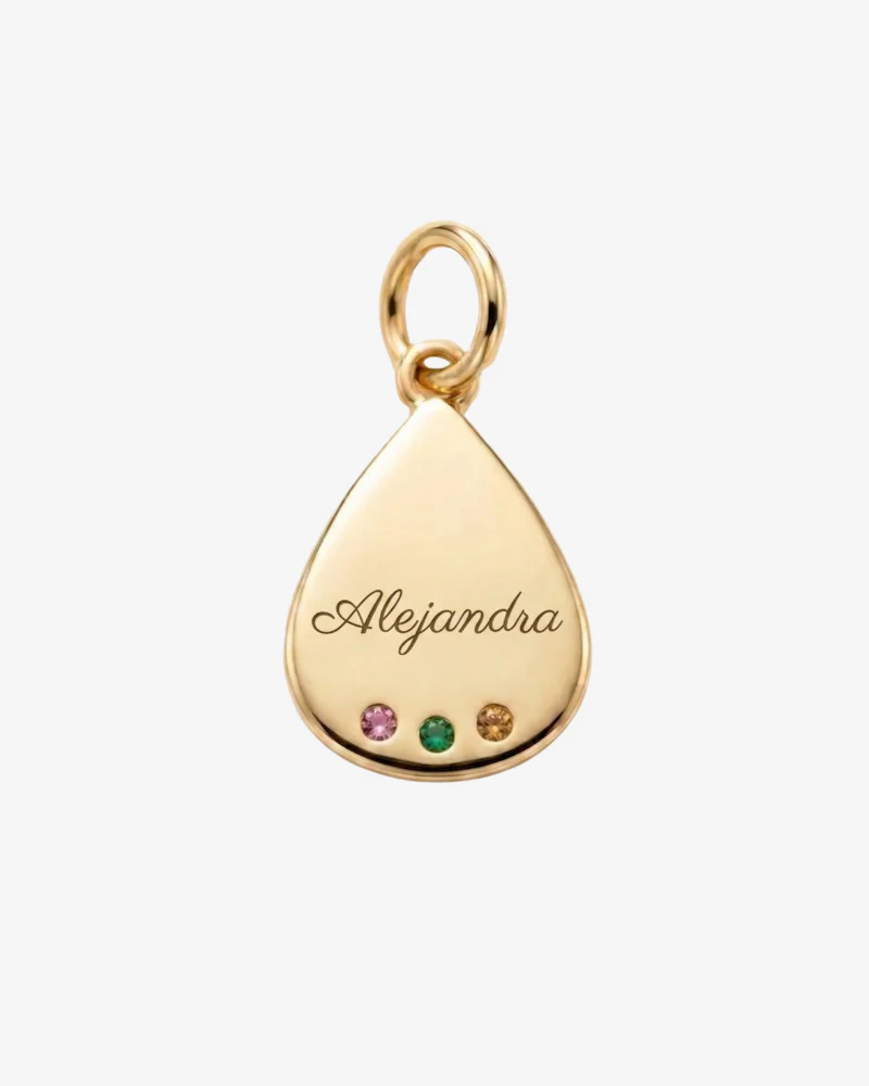 Charm gota personalizable tres circonitas - Image 4