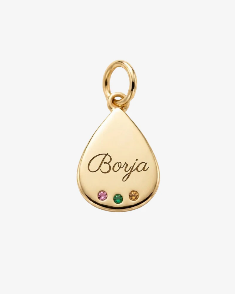 Charm gota personalizable tres circonitas - Image 5