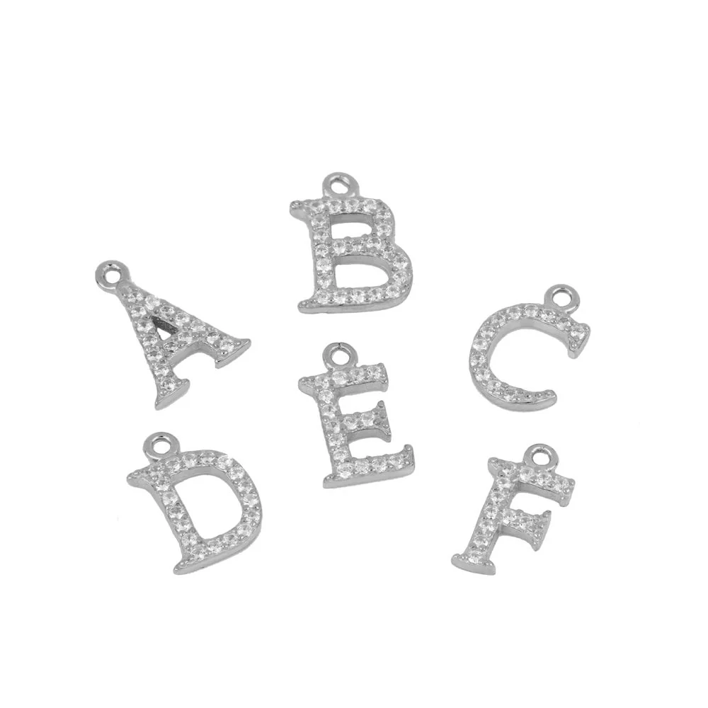 Charm inicial circonitas silver - Image 3