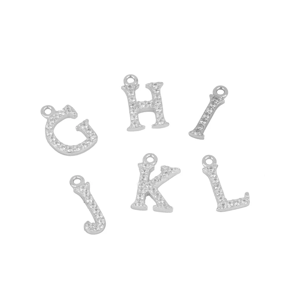 Charm inicial circonitas silver - Image 5
