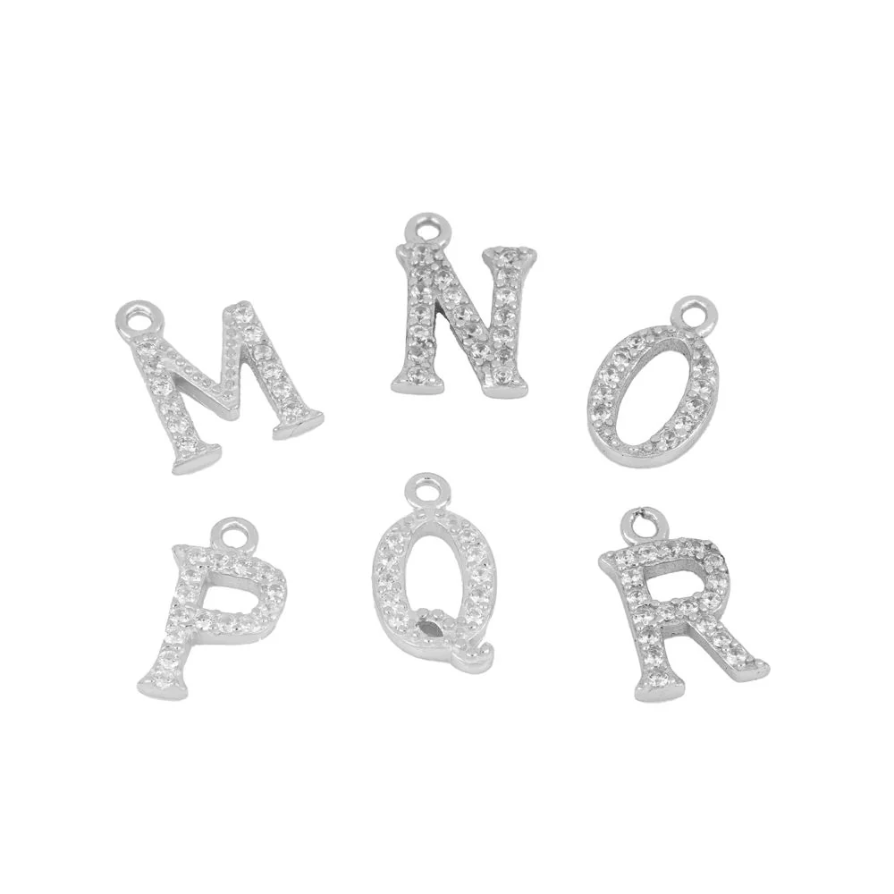 Charm inicial circonitas silver - Image 6