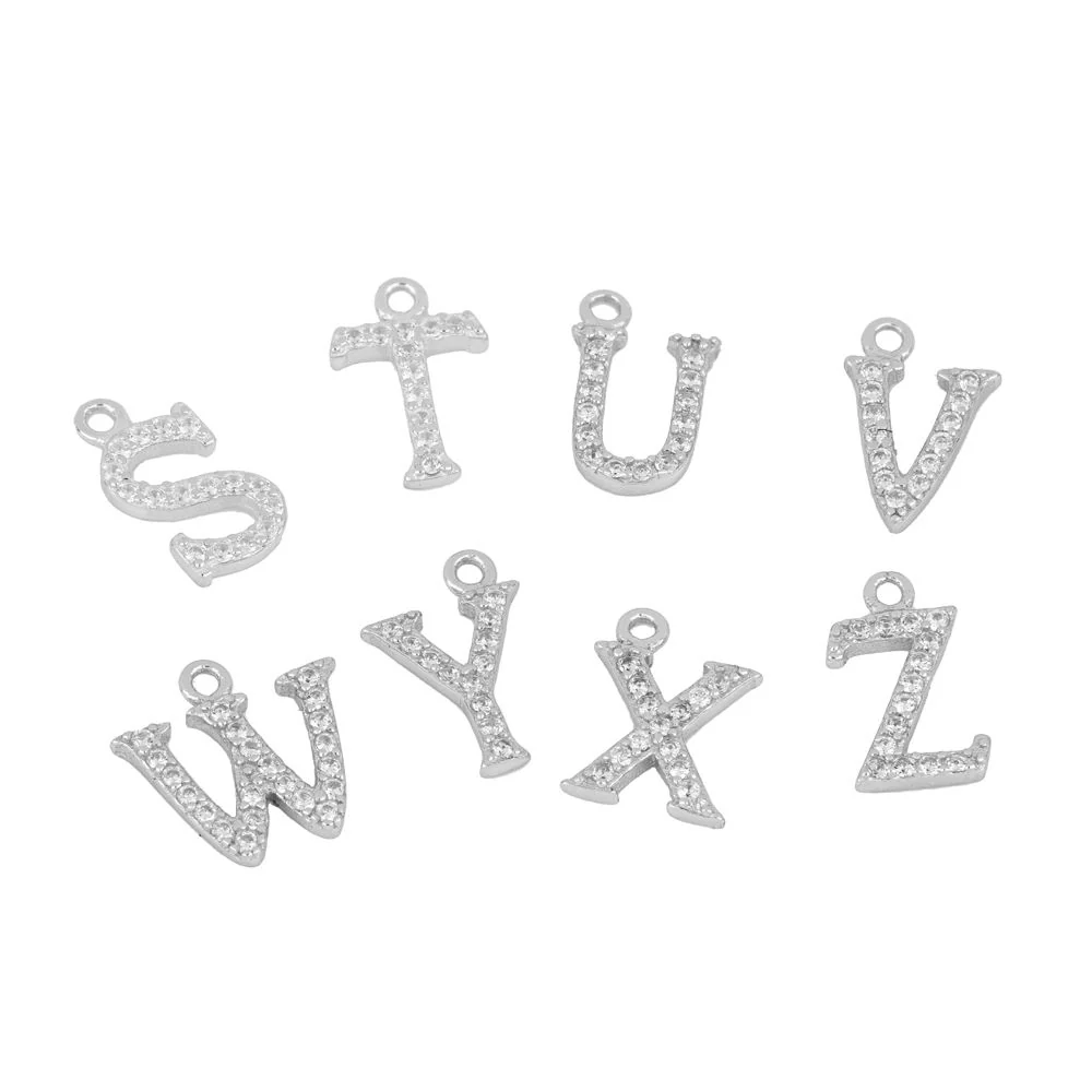 Charm inicial circonitas silver - Image 7