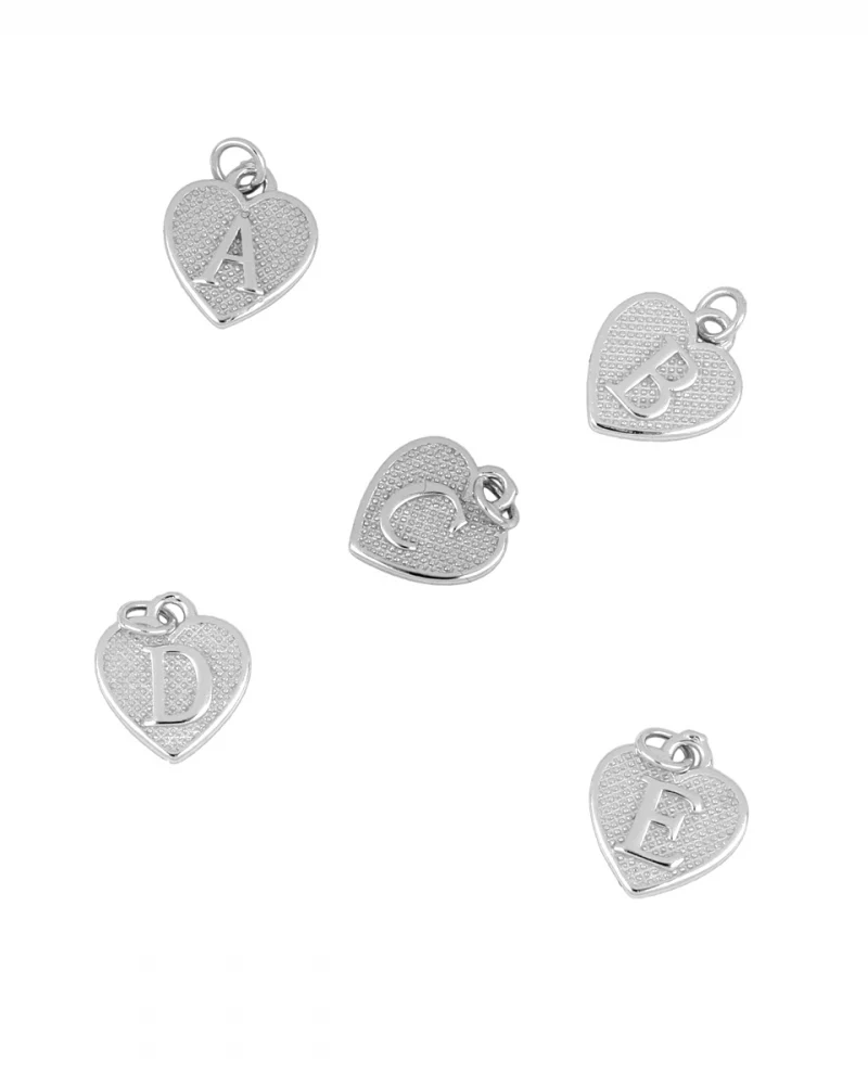 Charm inicial corazón Silver