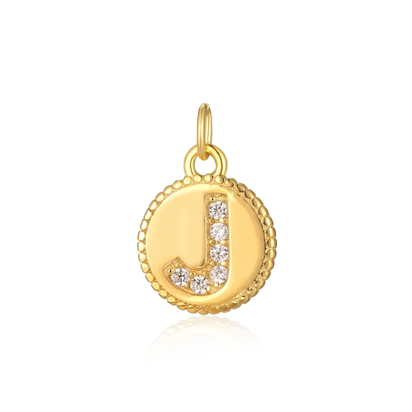 Charm inicial mini plaquita circonitas gold - Image 10