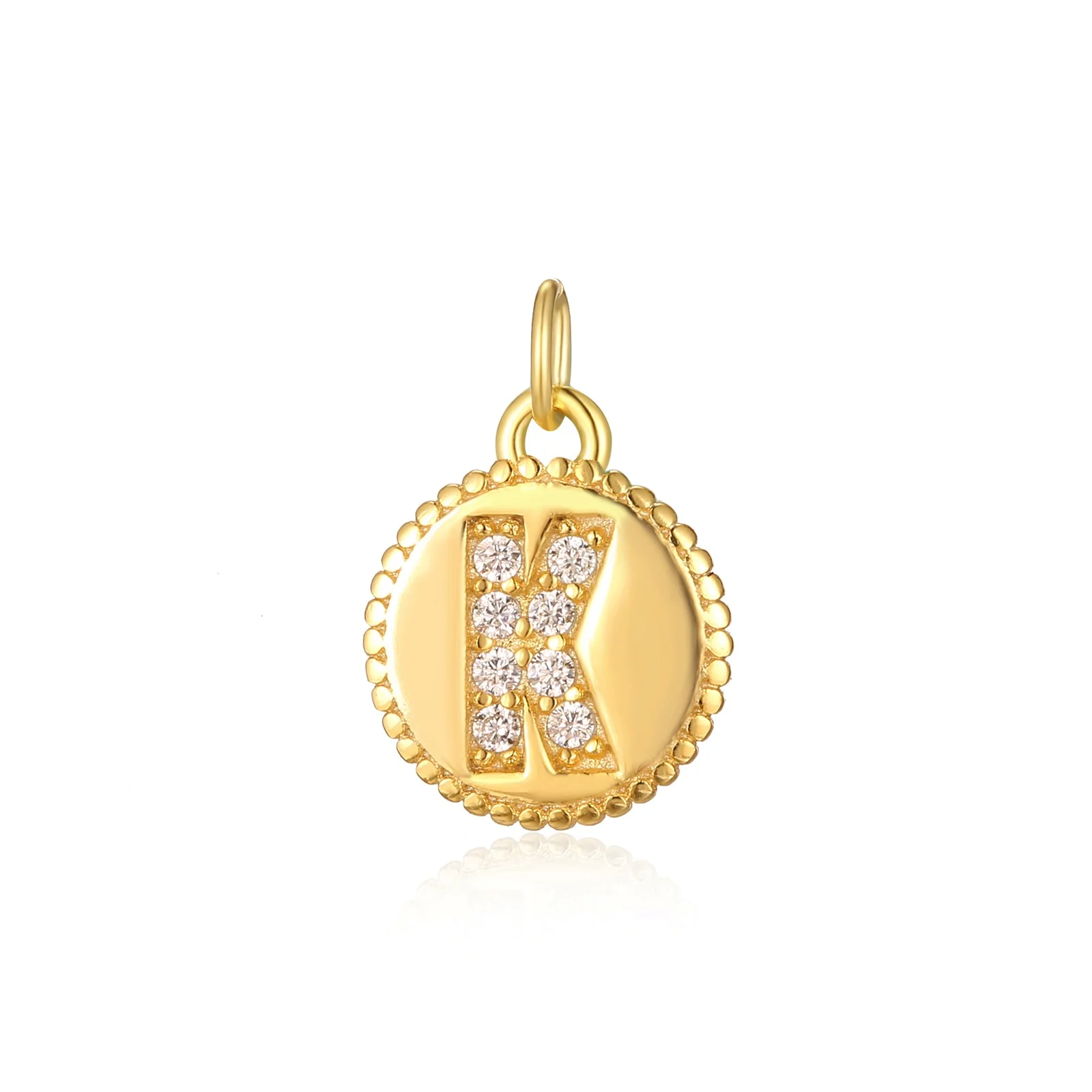 Charm inicial mini plaquita circonitas gold - Image 11