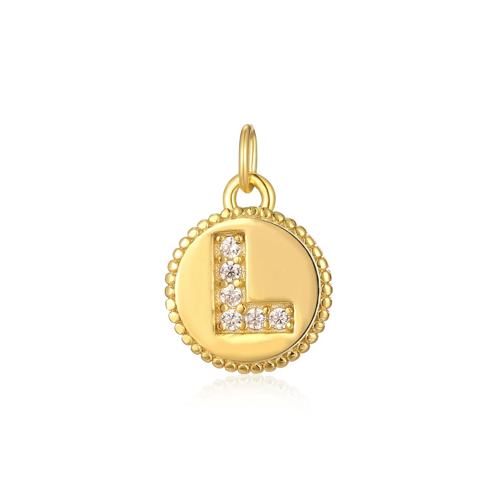 Charm inicial mini plaquita circonitas gold - Image 12