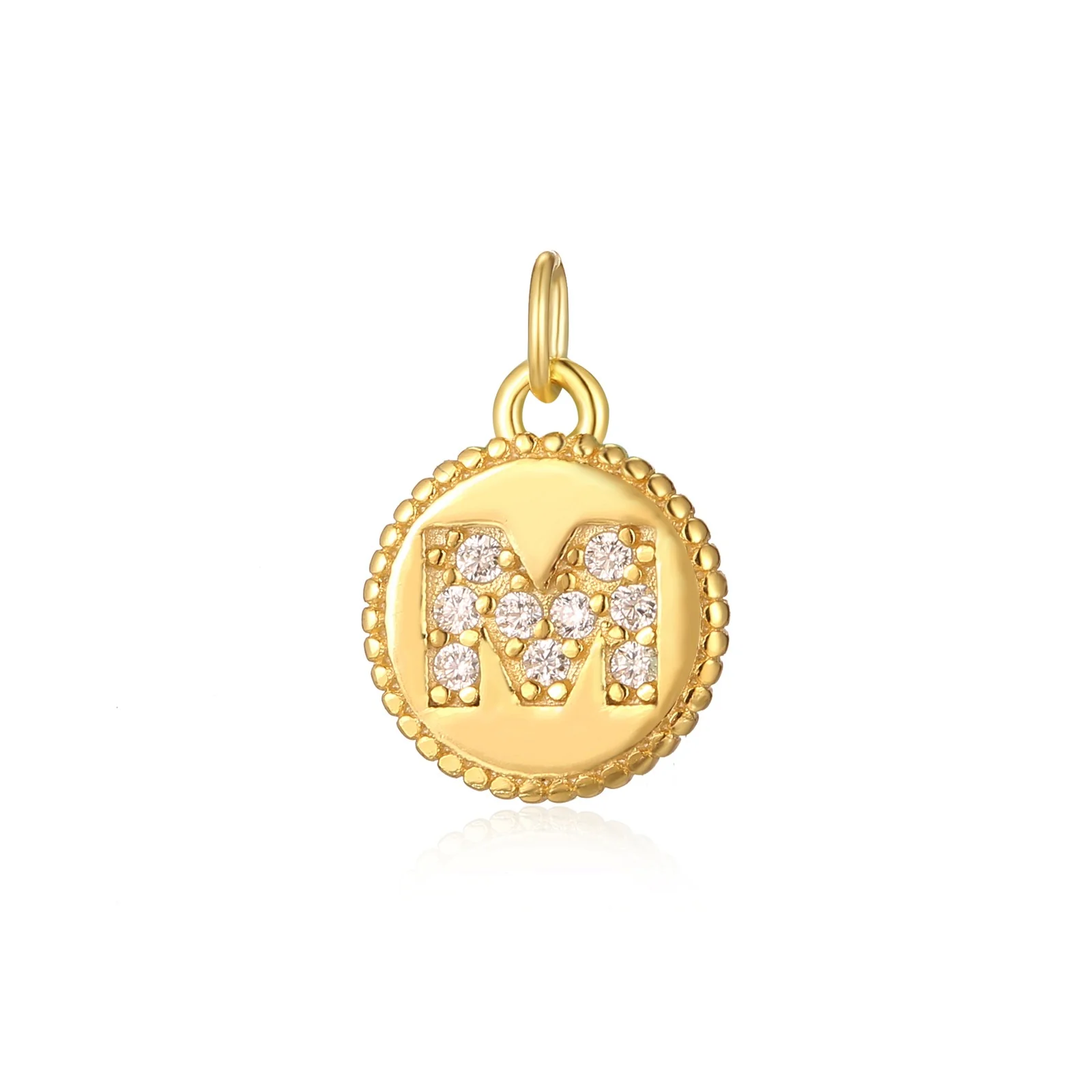 Charm inicial mini plaquita circonitas gold - Image 13