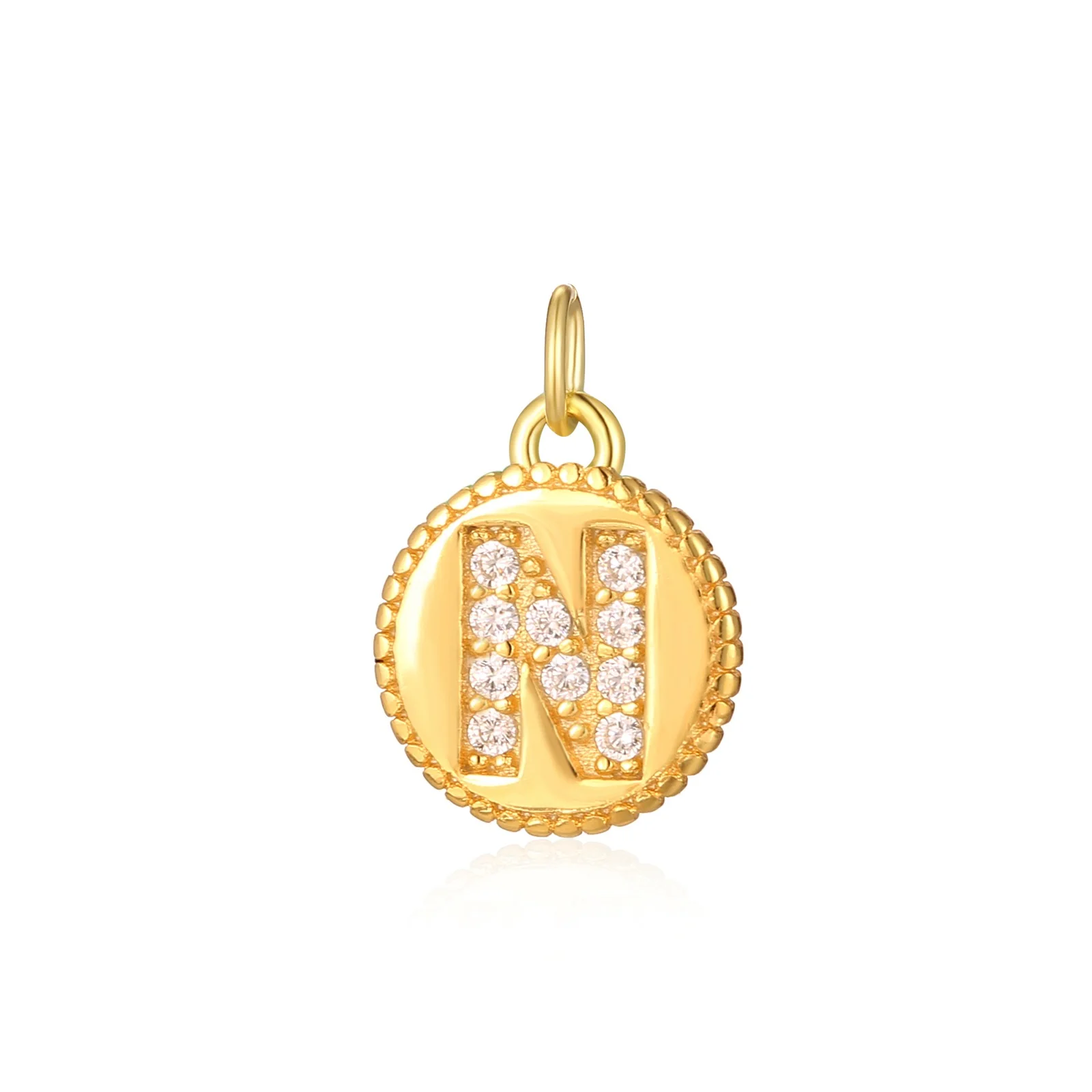 Charm inicial mini plaquita circonitas gold - Image 14