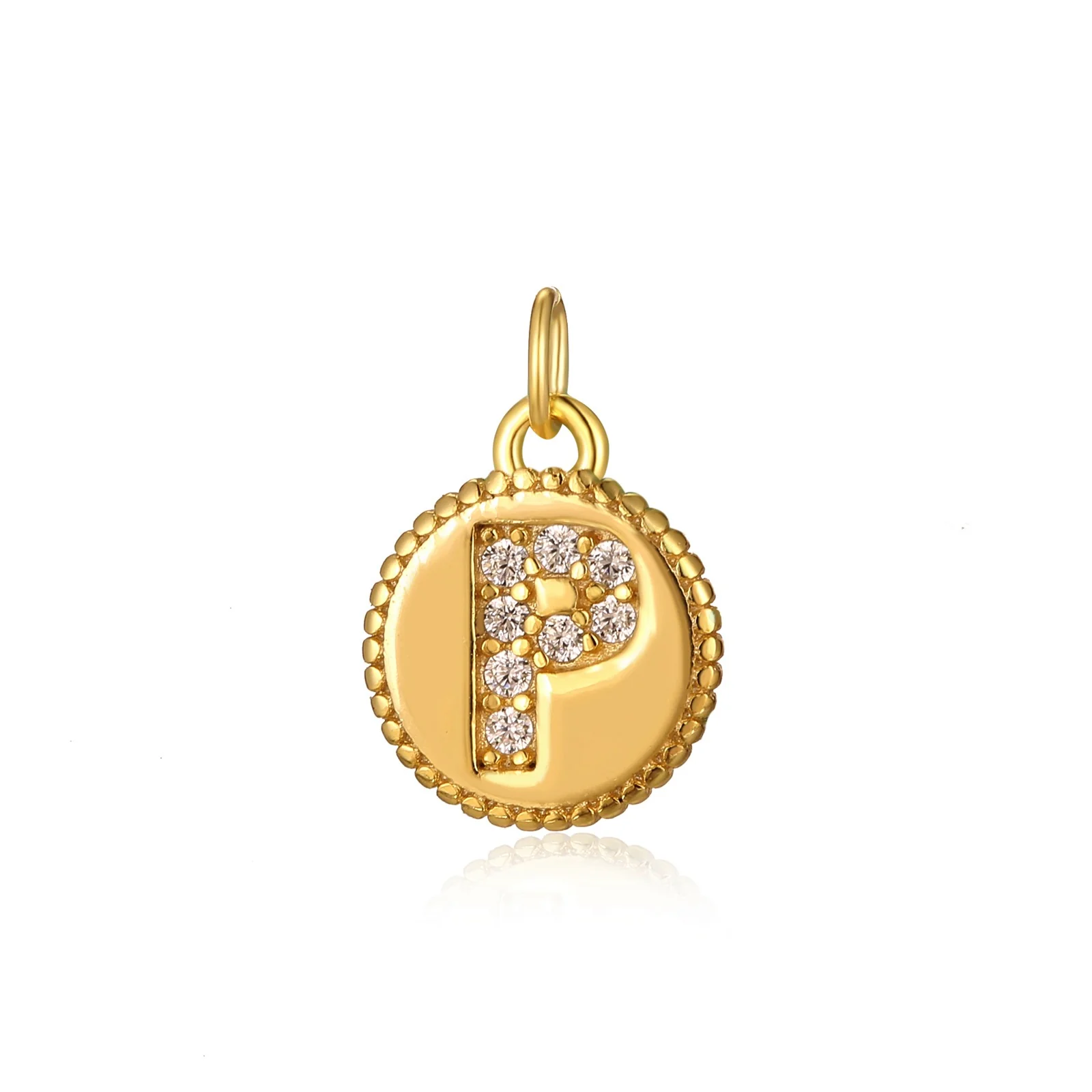 Charm inicial mini plaquita circonitas gold - Image 16