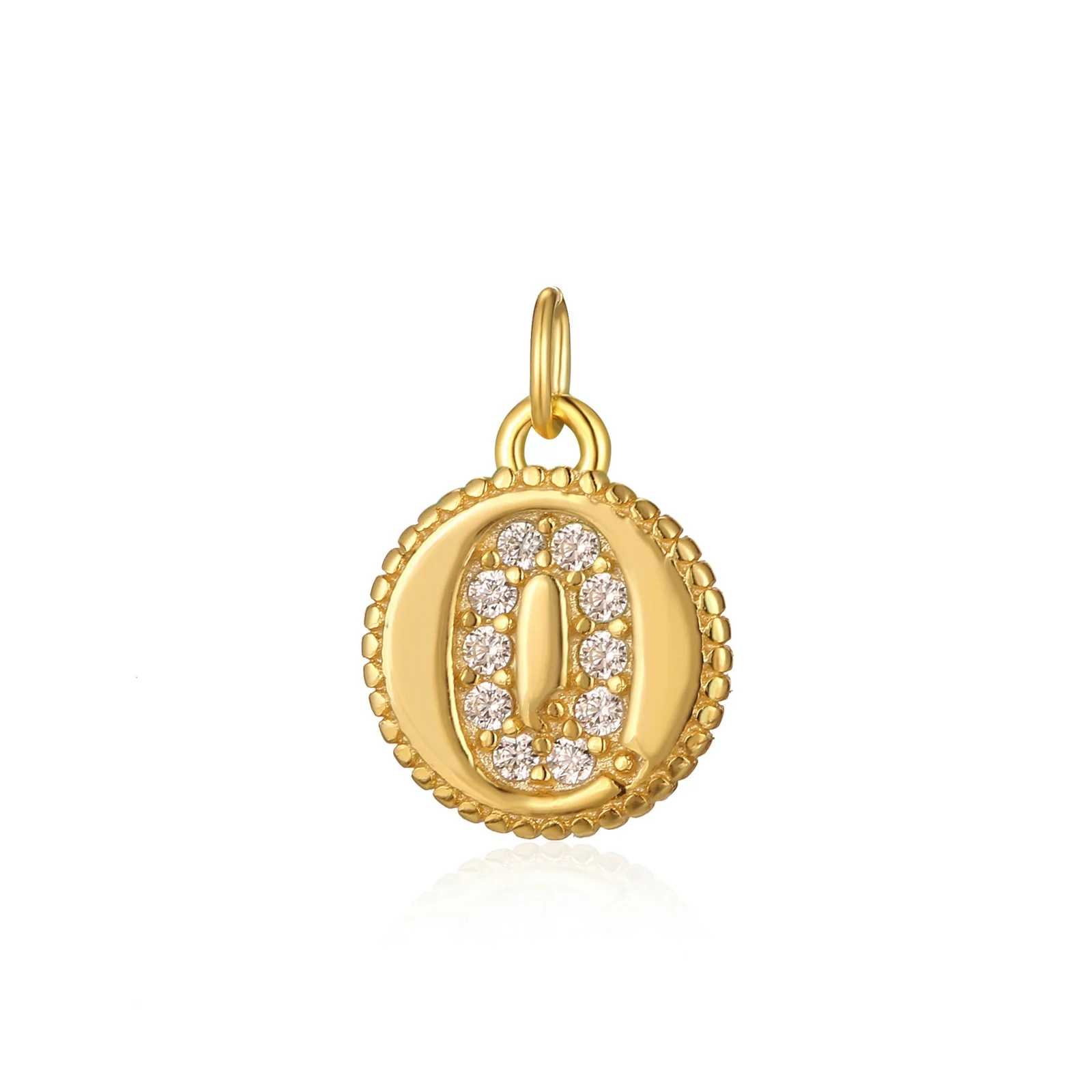 Charm inicial mini plaquita circonitas gold - Image 17