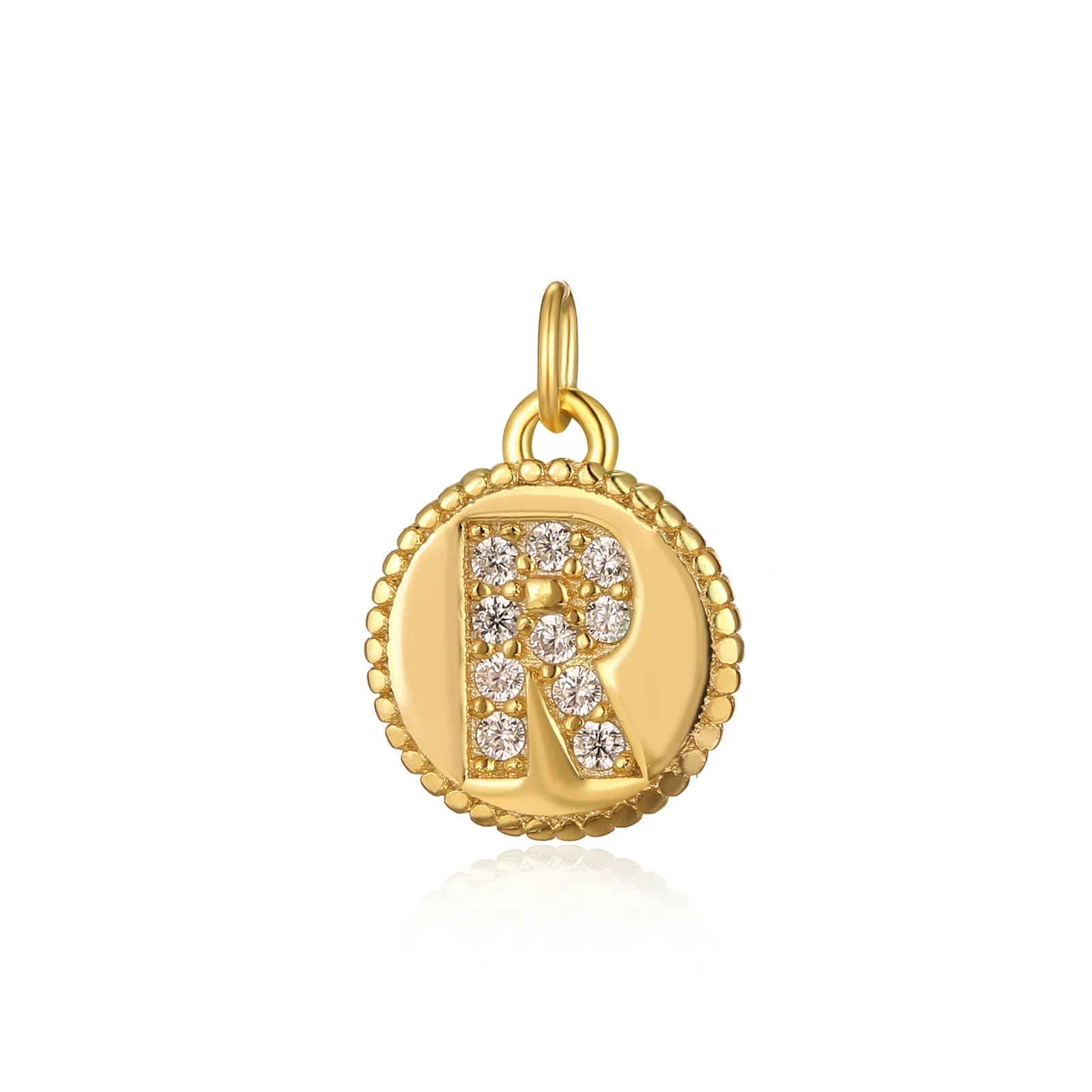 Charm inicial mini plaquita circonitas gold - Image 18