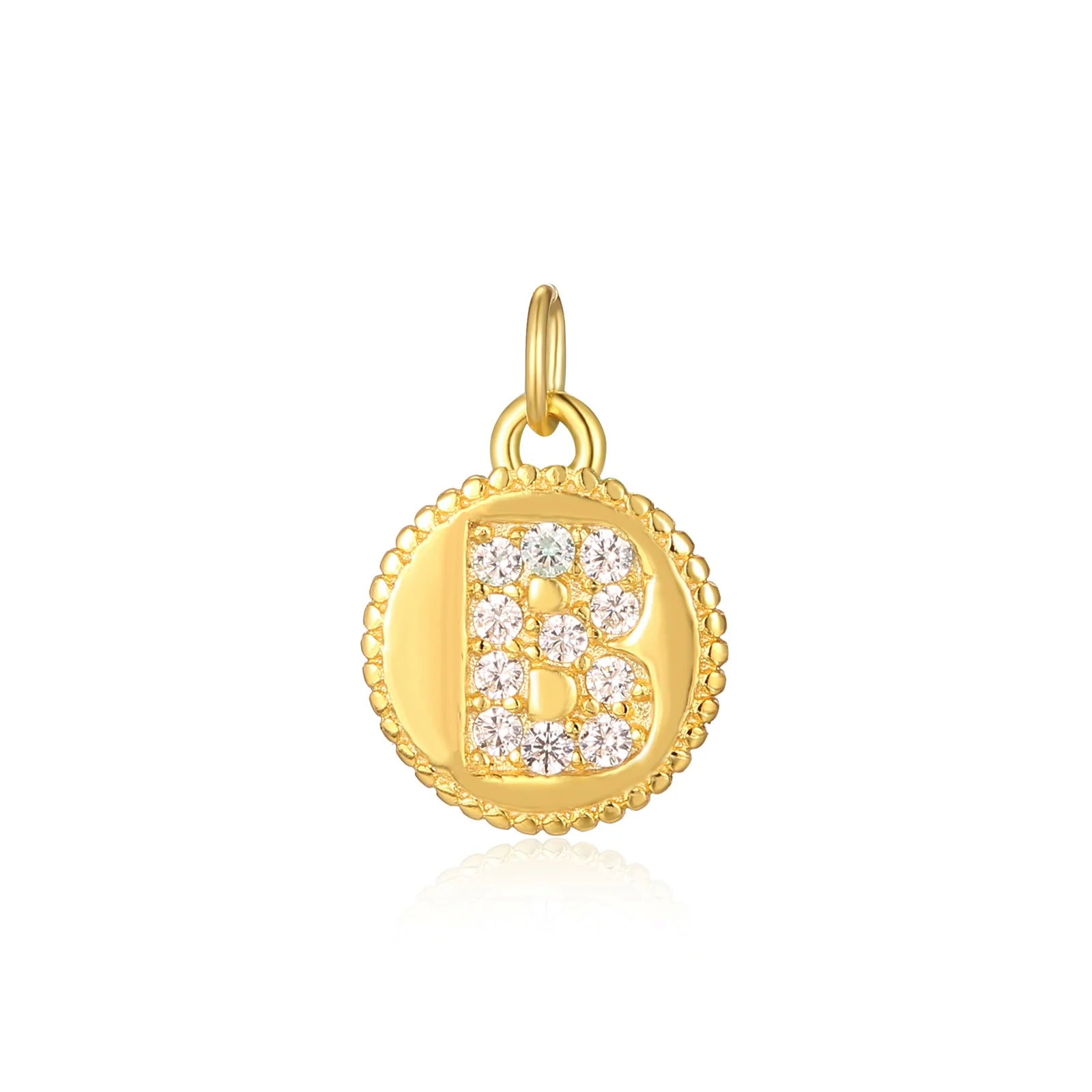 Charm inicial mini plaquita circonitas gold - Image 2