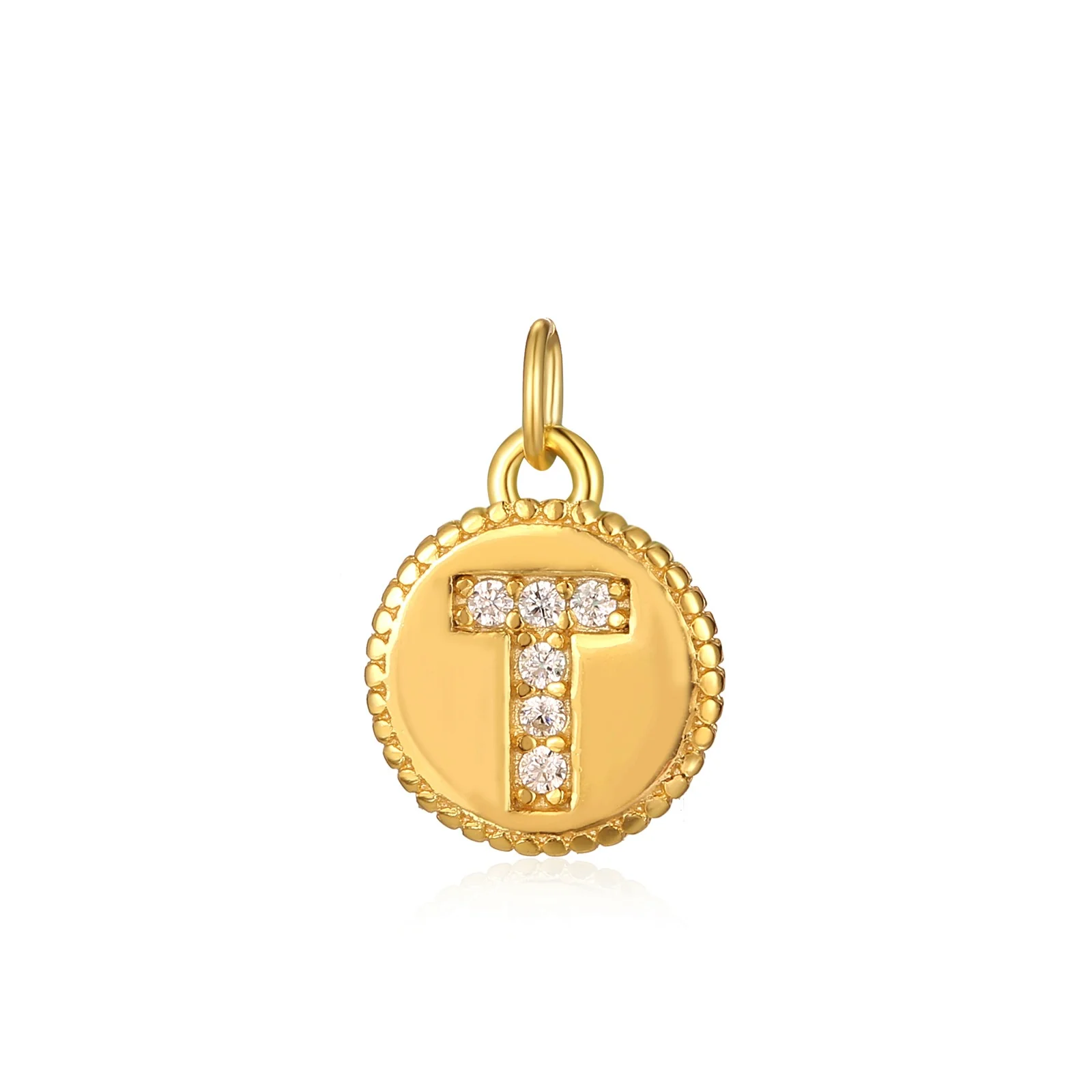 Charm inicial mini plaquita circonitas gold - Image 20