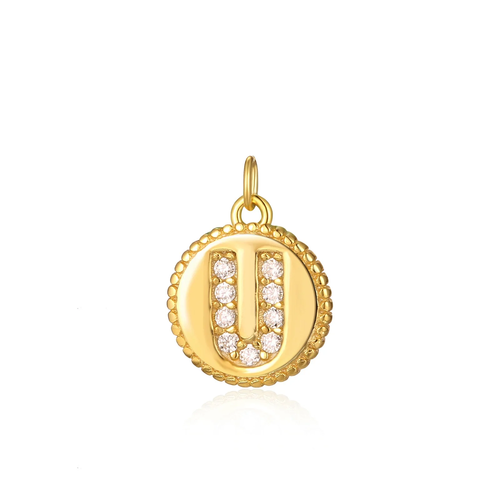 Charm inicial mini plaquita circonitas gold - Image 21