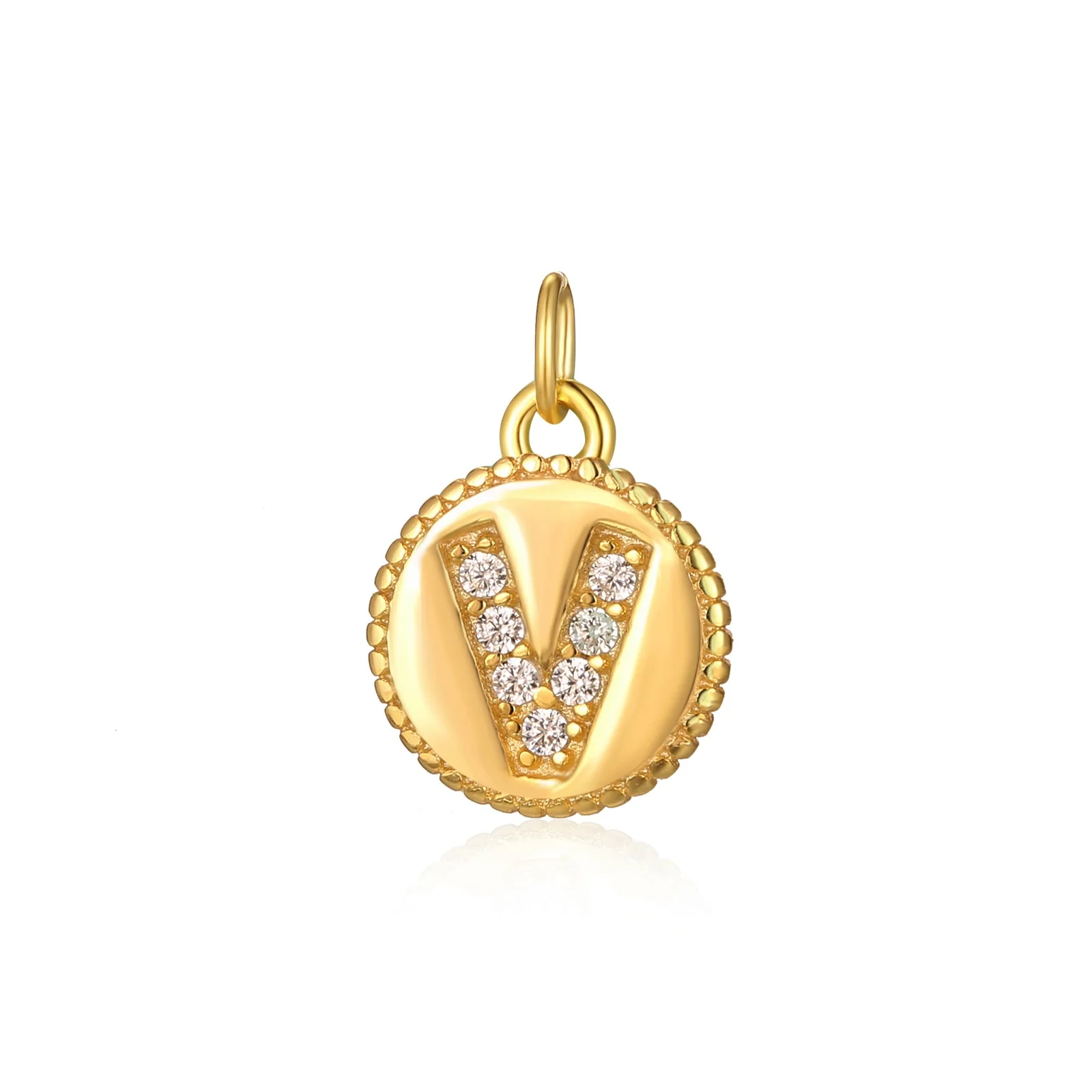 Charm inicial mini plaquita circonitas gold - Image 22