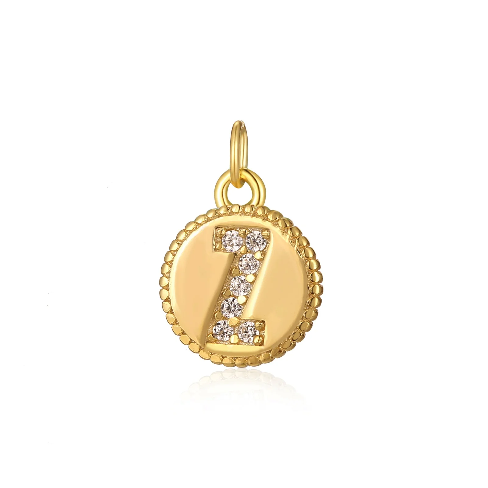 Charm inicial mini plaquita circonitas gold - Image 26