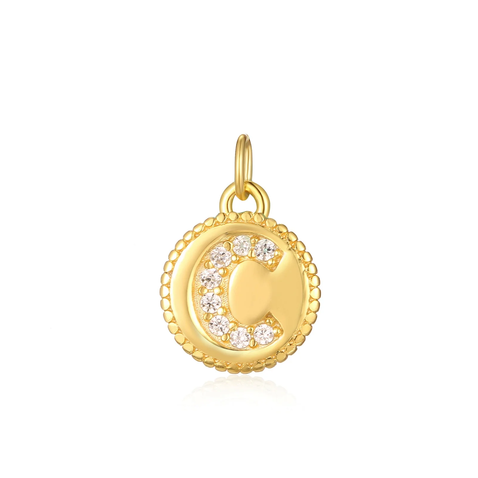 Charm inicial mini plaquita circonitas gold - Image 3