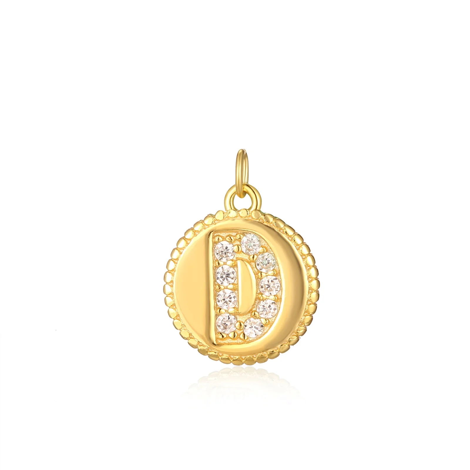 Charm inicial mini plaquita circonitas gold - Image 4