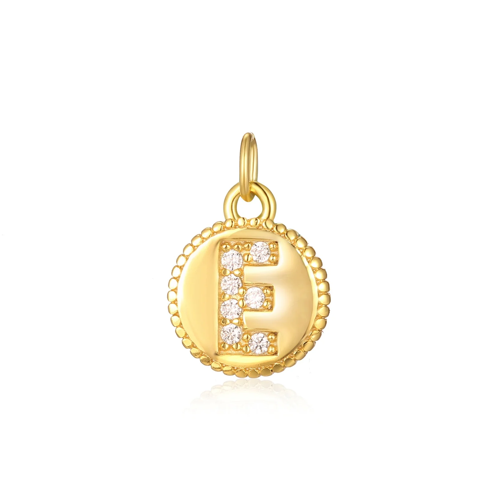 Charm inicial mini plaquita circonitas gold - Image 5